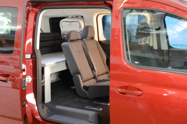 VanEssa Schlafsystem zur Küche VW Caddy Maxi 5 / Ford Grand Tourneo Connect 3, Seitenansicht Packzustand